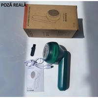 Aparat Pentru Curatat Scame, Par Si Praf, Vafy, Pentru Diferite Tipuri De Material, Cu Lame Din Otel Inoxidabil, Incarcare Prin USB Type-C, Cu Perie De Curatare si Cablu USB Incluse, Verde, 135 x 75 mm