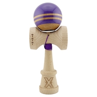 Kendama X Originala RAINBOW, Profesionala, Flippy, Cupe Mari KING SIZE V3, Super Sticky, Gaura in Baza, Rulment Metalic, din lemn 18 cm, Ata 62/65 cm, Indigo/Maro
