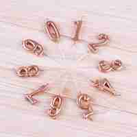 Lumanare de Tort, Flippy, Model Cifra 7, Party, 4.5 x 2.5 cm, din Parafina, Rose Gold