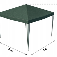 Cort pavilion de gradina, 300x300 cm, impermeabil cu rezistenta UV, verde