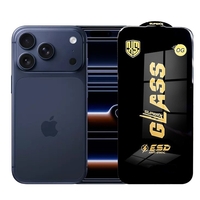 Folie de Protectie pentru iPhone 17 Pro, Vafy, Sticla Securizata ESD, Margini Negre, Rezistenta la Zgirieturi, Antistatica, 0.35 mm, Transparenta