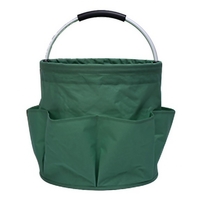 Geanta Cos pentru Scule de 17L, Vafy, Buzunare Exterioare, Cos de Picnic Portabil, Cos pentru Plaja, Cos pentru Curatenie, din Material Oxford 600 D, 28 x 28 x 28 cm, Verde