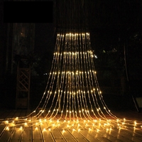 Instalatie Craciun Profesionala de Exterior IP65, Tip Perdea, 4m x 5m, 2000 Led-uri Mari, Alb cald, cu flash, Alimentator si prelungitor 6,5 m, Interconectabila, Fir negru, Vafy