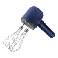 Mixer Electric fara Fir, Flippy, Mixer pentru Oua Smantana Frisca, Maner Plastic, Usor de Utilizat si Depozitat, 20 x 8.5 x 14.5 cm, Albastru Inchis