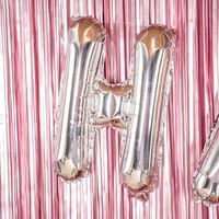 Balon Folie Metalizata Litera H, Flippy, 40 cm, Umflati cu Heliu sau Aer, Ambalaj Individual, Pai inclus, Argintiu