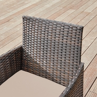SONGMICS Set mobilier gradina cu 2 locuri, 2 scaune si masa cu sticla, ratan PE, maro