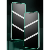 Folie Sticla Securizata Flippy, Luminous, compatibila cu Apple iPhone 14 Pro Max, Margine fosforescenta verde
