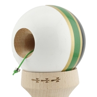 Kendama X Originala ROYAL SPIKE, Profesionala, Flippy, Cupe Mari KING SIZE V3, Super Sticky, Gaura in Baza, Rulment Metalic, din lemn 18 cm, Ata 62/65 cm, Inel Verde