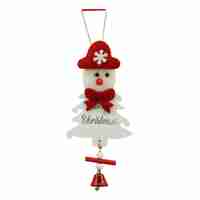 Ornament de brad om de zapada, Flippy, alb, lemn, 20 cm