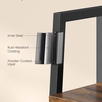 VASAGLE Biblioteca tip scara cu 5 rafturi, design industrial, cadru metalic si rafturi din PAL, 34x30x170 cm, maro rustic