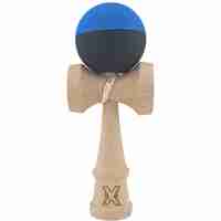 Kendama X Originala, Profesionala, Flippy, din Lemn, Rubber Grip, 18 cm, Albastru/Negru