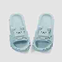 Papuci Casual pentru Adolescenti, Flippy, Model Unisex de Forma Pixel, Rezistenti Usori si Moi din Spuma EVA Antiderapanti, Marime 38-39, Albastru deschis