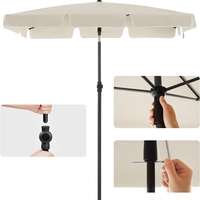SONGMICS Umbrela terasa gradina sau plaja, inclinare 2 directii, protectie UV UPF 50+, 180x125 cm, bej