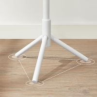VASAGLE Cuier pentru haine, din lemn masiv, tip pom, cu 8 carlige, 175cm, alb