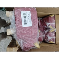 Taburet pentru Copii, Vafy, Scaun Tip Taburet, Model Vacuta, din Lemn Masiv, Scaun pentru Copii, 30 x 25 x 25 cm, Rosu