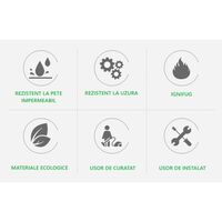 Set 36 Placi Autoadezive pentru Pardoseala, Vafy, din PVC, Impermeabil, Ignifug, Usor de Curatat, Dimensiune Placa 91.44 x 15.24 cm, Grosime 1.5 mm, Acoperire 5 m2, Model 7, Caramiziu