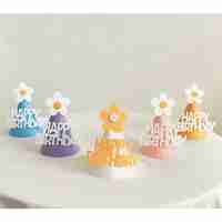 Set 3 Coifuri Happy Birthday, Flippy, pentru Petrecere, Tematica Aniversare, cu Floare din Spuma, Multicolor