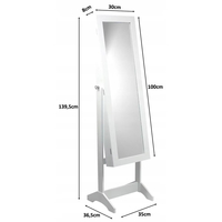 Dulap de toaleta cu oglinda si spatiu de depozitare bijuterii, 35x139cm, alb