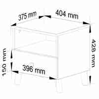 Comoda MOBI K01 cu sertar si raft deschis, PAL laminat 16 mm, 40x37x43 cm, casmir cu detalii aurii