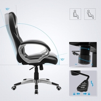 SONGMICS Scaun de birou ergonomic, reglabil pe inaltime, functie balans, tapitat piele sintetica, 54x50x122 cm, nergu