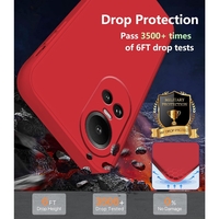 Husa de Protectie, Vafy, pentru Oppo Reno 10 5G, Liquid Silicone, cu Microfibra pe Interior, Protectie Antisoc, Compatibil Incarcare Wireless, Rosu