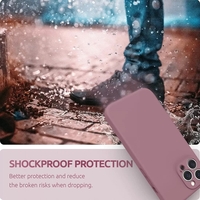 Husa protectie Vafy compatibila cu Apple iPhone 13 Pro Max Liquid Silicone Mov