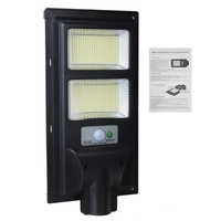 Lampa solara stradala Flippy, senzor de miscare si lumina, 96 LED-uri, IP65, ABS, 5AH, 100W, temperatura culoare 6500K, 37.8x18.8x5 cm, autonomie 10-12 ore, negru