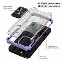 Husa de protectie Vafy compatibila cu Apple iPhone 13 Pro Max Acrylic Armor cu suport Mov