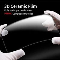 Folie de Protectie Ceramica, Vafy, Compatibila cu Apple iPhone 16 Pro, Ceramics 9D, Antisoc, Margini Negre, Transparent