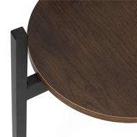 Suport metalic pentru floare, cu polita rotunda din MDF, 32x32x43 cm, negru