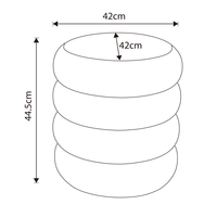 Taburet tapitat Snuggo cu spatiu de depozitare, velur, diametru 42 cm, inaltime 45 cm, roz pudrat