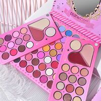 Trusa de Machiaj, KEVIN & COCO, Princess Palette. Fard de Pleoape, Iluminator, Corector, Ruj, 79 culori, 19.7 x 20 x 2 cm