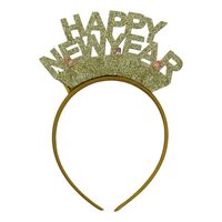 Bentita/cerc Happy Newyear, culoare auriu, marime standard, Flippy