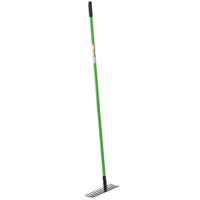 Grebla pentru gradina cu maner din fibra de sticla si cap din otel, 35x8x148 cm, verde si negru