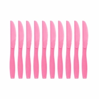 Set Cutite de Unica Folosinta, Flippy, 10 Bucati, Plastic Rezistent, 17 x 1.6 cm, Culoare Roz