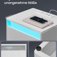 VASAGLE noptiera cu iluminare LED reglabila, 35x40x55 cm, 2 sertare, raft deschis, MDF si PAL, alb