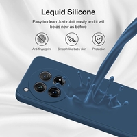 Husa de Protectie, Vafy, pentru OnePlus 12 5G, Liquid Silicone, cu Microfibra pe Interior, Protectie Antisoc, Compatibil Incarcare Wireless, Albastru