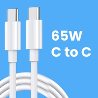 Cablu de Date pentru Telefon, Flippy, Cablu TYPE-C to TYPE-C Universal, Compatibil cu iOS si Android, Power Delivery 65W 130 cupru, 1 M, Simplu, Alb