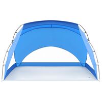 Cort plaja pentru 4 persoane, cu podea, protectie UV, 273x195x177 cm, albastru