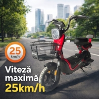 Scuter Electric KUGE, Saige, Fara Permis, Motor 500W, Baterie 48V20Ah, Autonomie 60km, 153x40x85 cm, Viteza Maxima 25km/h, Rosu