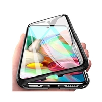 Husa de protectie Magnetic 360, Folie sticla inclusa, pentru Apple iPhone 7 Plus, Negru