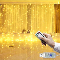Instalatie de Craciun, Vafy, Instalatie de Tip Perdea IP44, Alimentare prin Port USB si Telecomanda cu 8 functii, 6m x 3m, 600 LED, Alb Cald