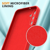 Husa de Protectie, Vafy, pentru Samsung Galaxy A15, Liquid Silicone, cu Microfibra pe Interior, Protectie Antisoc, Compatibil Incarcare Wireless, Rosu