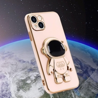Husa de Protectie TPU 2in1, Vafy, pentru Apple iPhone 14 Plus, Astronaut cu Suport, Antisoc, Rezistenta la Impact, Protectie Camera, Roz