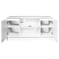 Comoda TV cu 2 usi si o polita, PAL laminat 16 mm, 120x40x55 cm, alb