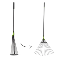 Grebla gradina pentru frunze, latime reglabila 20-59 cm, maner telescopic 120-160 cm, negru