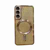 Husa de Protectie 2 in 1, Vafy, Husa pentru Samsung Galaxy S24+, Glitter Chrome Magsafe, din TPU, Magnetica, cu Protectie Lentila, Auriu