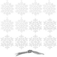 Decoratiune brad fulg de zapada, set 12 bucati, 9-10cm, alb