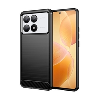 Husa de Protectie pentru Xiaomi Redmi Note 13C 5G, Vafy, Protectie 360, din TPU cu element de Carbon, Anti Alunecare, 1.8 mm, Negru