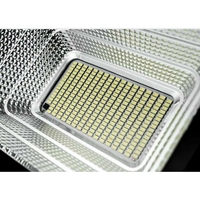 Proiector LED/Lampa solara de exterior Flippy, 20 cm x 25cm, Rezistent la Apa IP67, cu Panou Solar, 220 LED SMD, 65W, Senzor de lumina, Timer, cu Telecomanda, 2 moduri de iluminat, kit montaj inclus, Lumina Rece